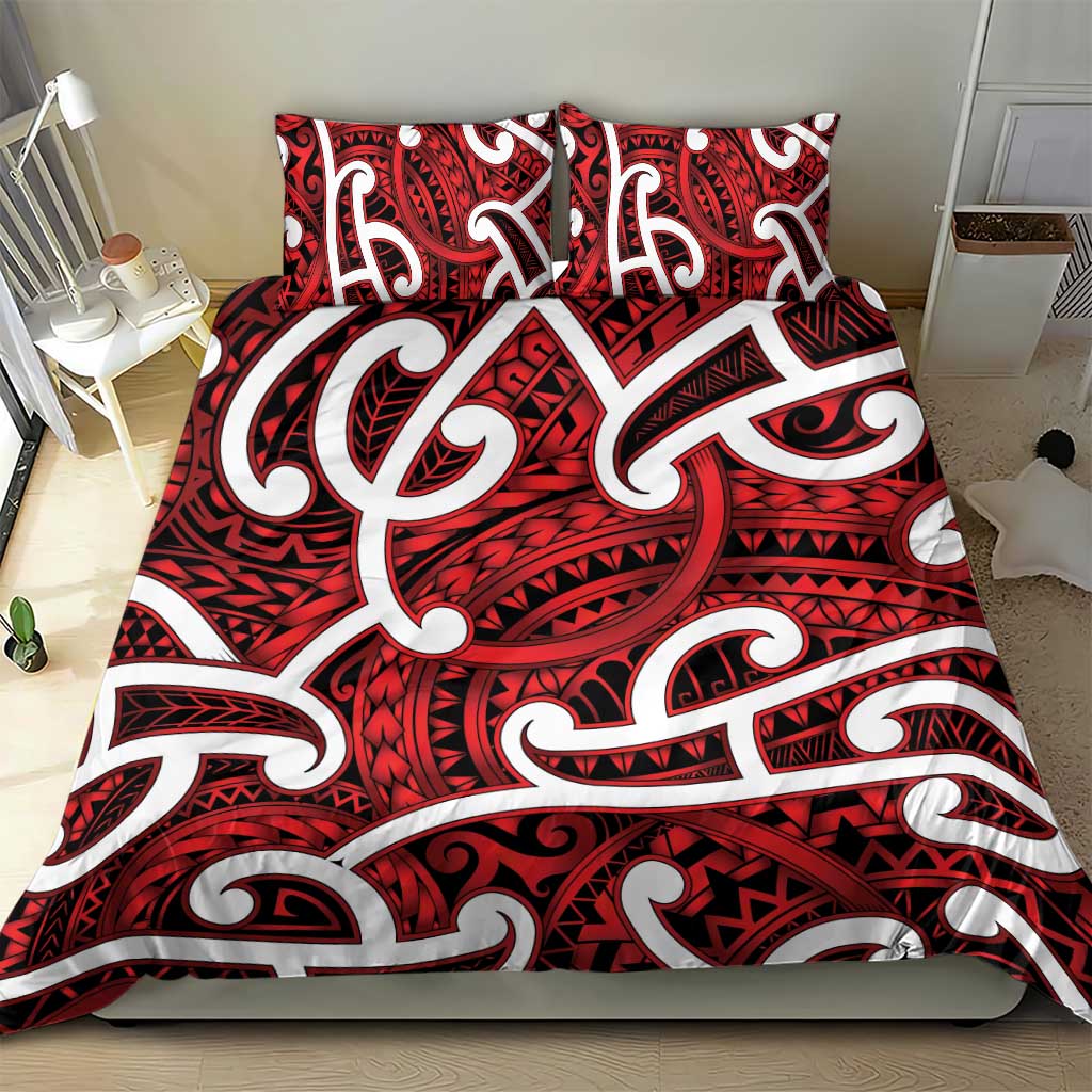 Aotearoa Maori Kowhaiwhai Bedding Set Whero Puhoro and Patiki LT9 - Polynesian Pride