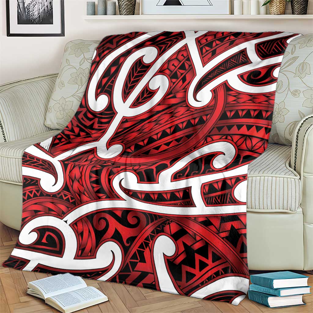 Aotearoa Maori Kowhaiwhai Blanket Whero Puhoro and Patiki LT9 - Polynesian Pride