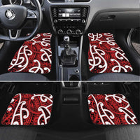 Aotearoa Maori Kowhaiwhai Car Mats Whero Puhoro and Patiki LT9 Set 4pcs Red - Polynesian Pride