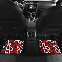 Aotearoa Maori Kowhaiwhai Car Mats Whero Puhoro and Patiki LT9 Set 2pcs - Back Red - Polynesian Pride