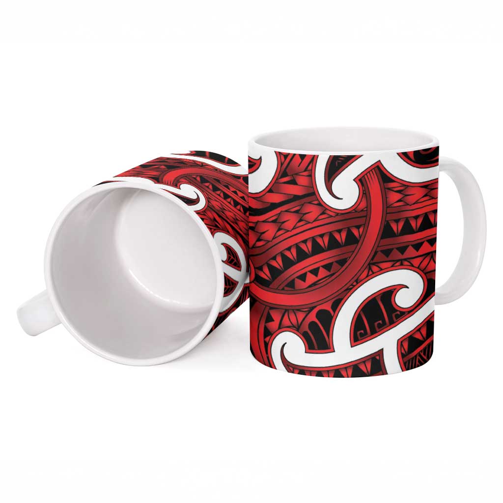 Aotearoa Maori Kowhaiwhai Ceramic Mug Whero Puhoro and Patiki LT9 - Polynesian Pride