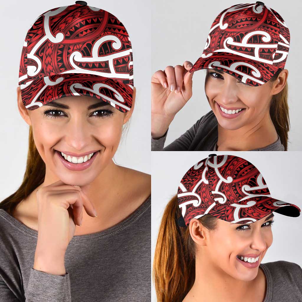 Aotearoa Maori Kowhaiwhai Classic Cap Whero Puhoro and Patiki LT9 - Polynesian Pride