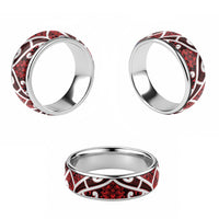 Aotearoa Maori Kowhaiwhai Classic Ring Whero Puhoro and Patiki LT9 - Polynesian Pride
