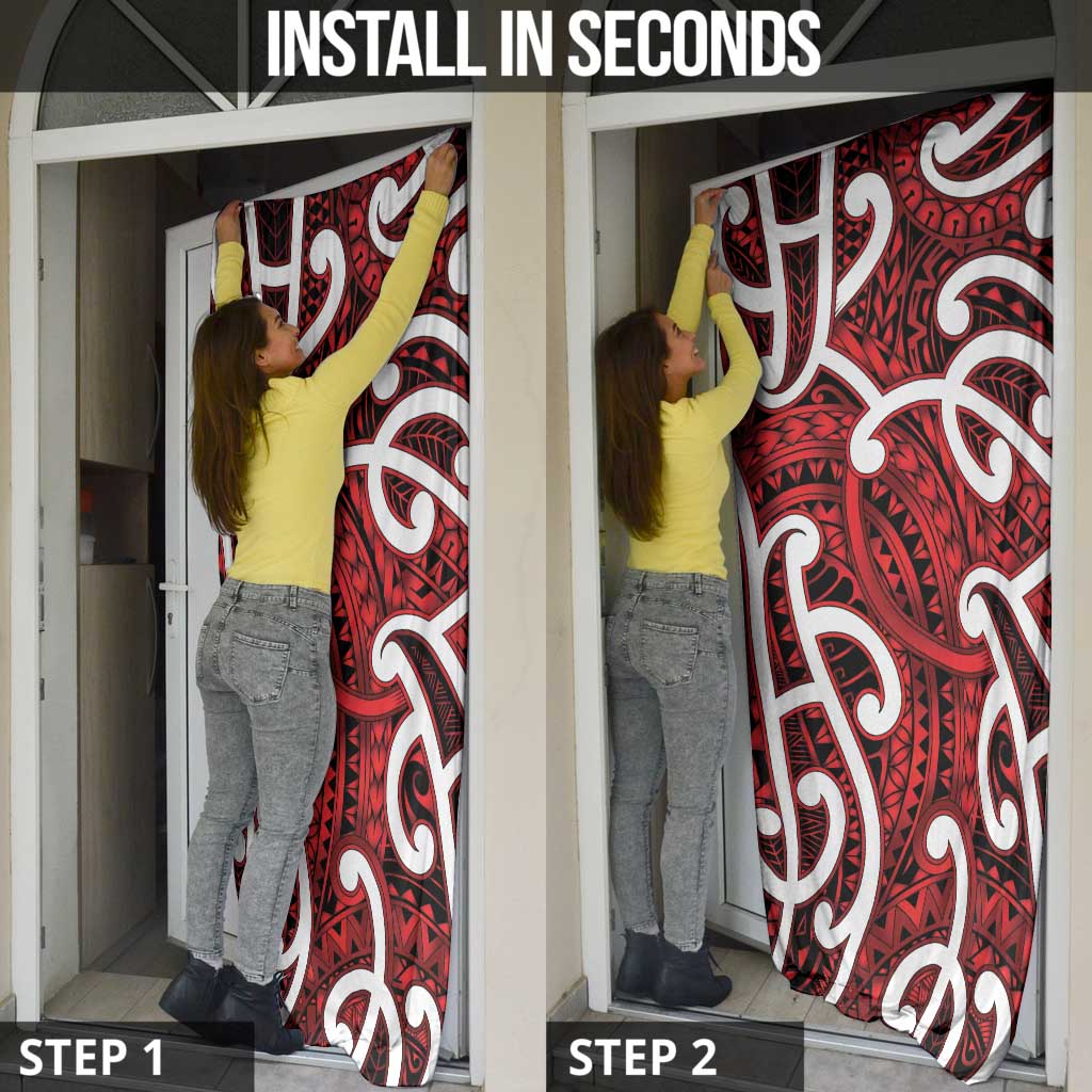 Aotearoa Maori Kowhaiwhai Door Cover Whero Puhoro and Patiki LT9 - Polynesian Pride