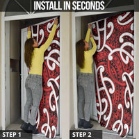 Aotearoa Maori Kowhaiwhai Door Cover Whero Puhoro and Patiki LT9 - Polynesian Pride