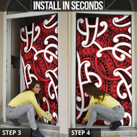 Aotearoa Maori Kowhaiwhai Door Cover Whero Puhoro and Patiki LT9 - Polynesian Pride