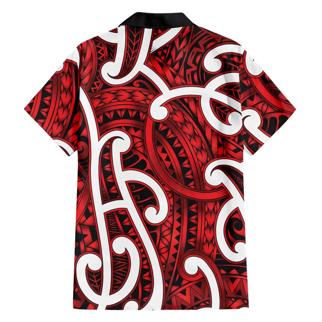 Aotearoa Maori Kowhaiwhai Family Matching Mermaid Dress and Hawaiian Shirt Whero Puhoro and Patiki