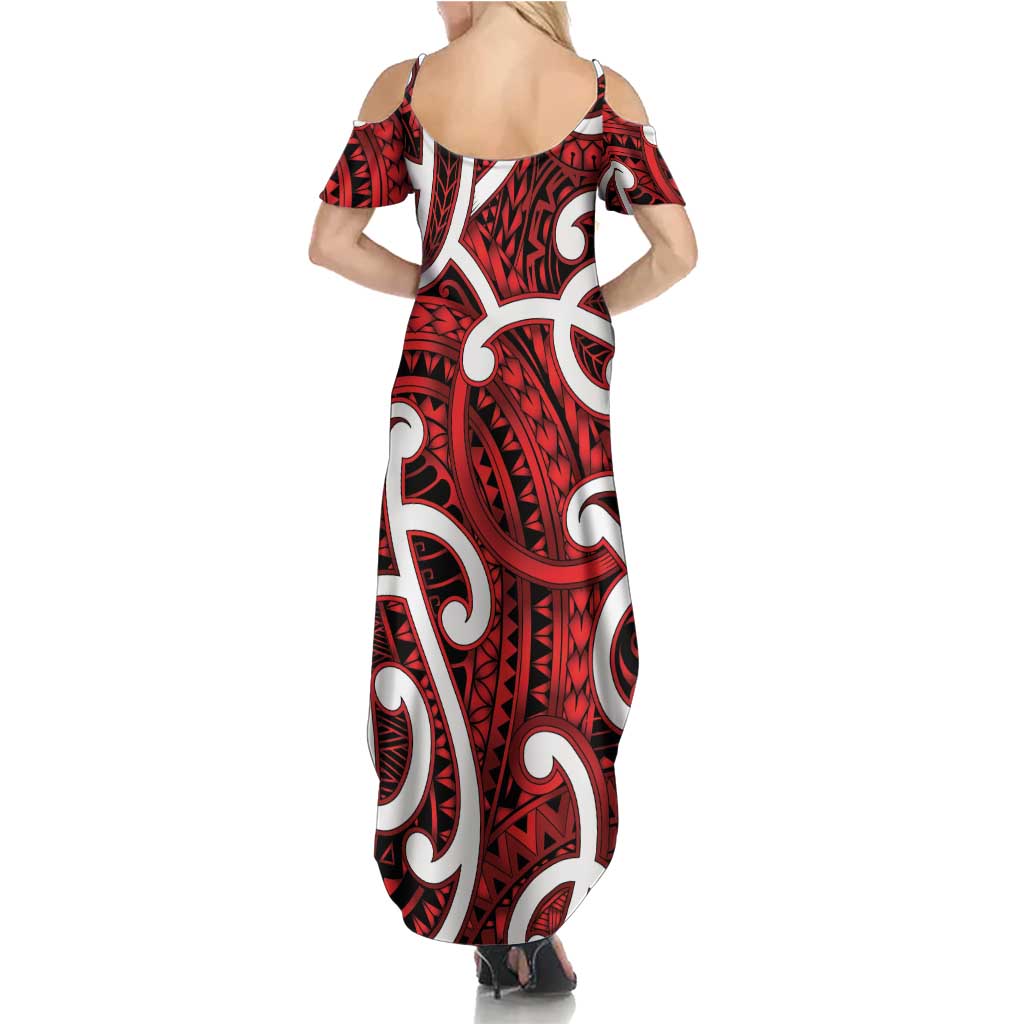 Aotearoa Maori Kowhaiwhai Family Matching Summer Maxi Dress and Hawaiian Shirt Whero Puhoro and Patiki