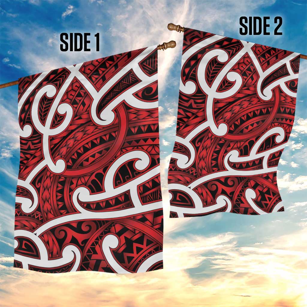 Aotearoa Maori Kowhaiwhai Garden Flag Whero Puhoro and Patiki LT9 - Polynesian Pride