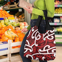 Aotearoa Maori Kowhaiwhai Grocery Bag Whero Puhoro and Patiki