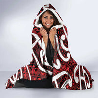 Aotearoa Maori Kowhaiwhai Hooded Blanket Whero Puhoro and Patiki LT9 - Polynesian Pride