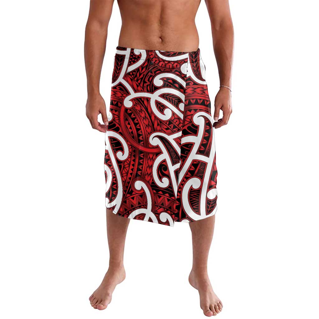 Aotearoa Maori Kowhaiwhai Lavalava Whero Puhoro and Patiki LT9 Red - Polynesian Pride