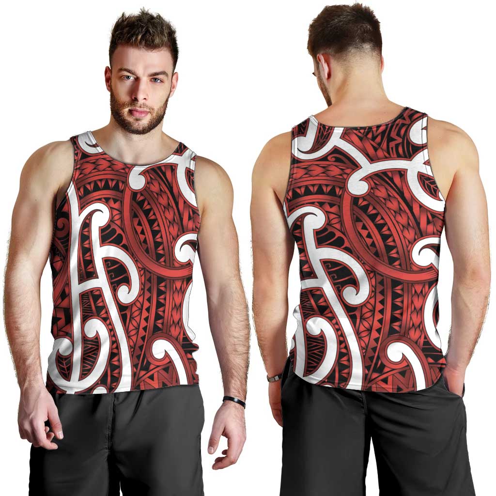 Aotearoa Maori Kowhaiwhai Men Tank Top Whero Puhoro and Patiki LT9 - Polynesian Pride