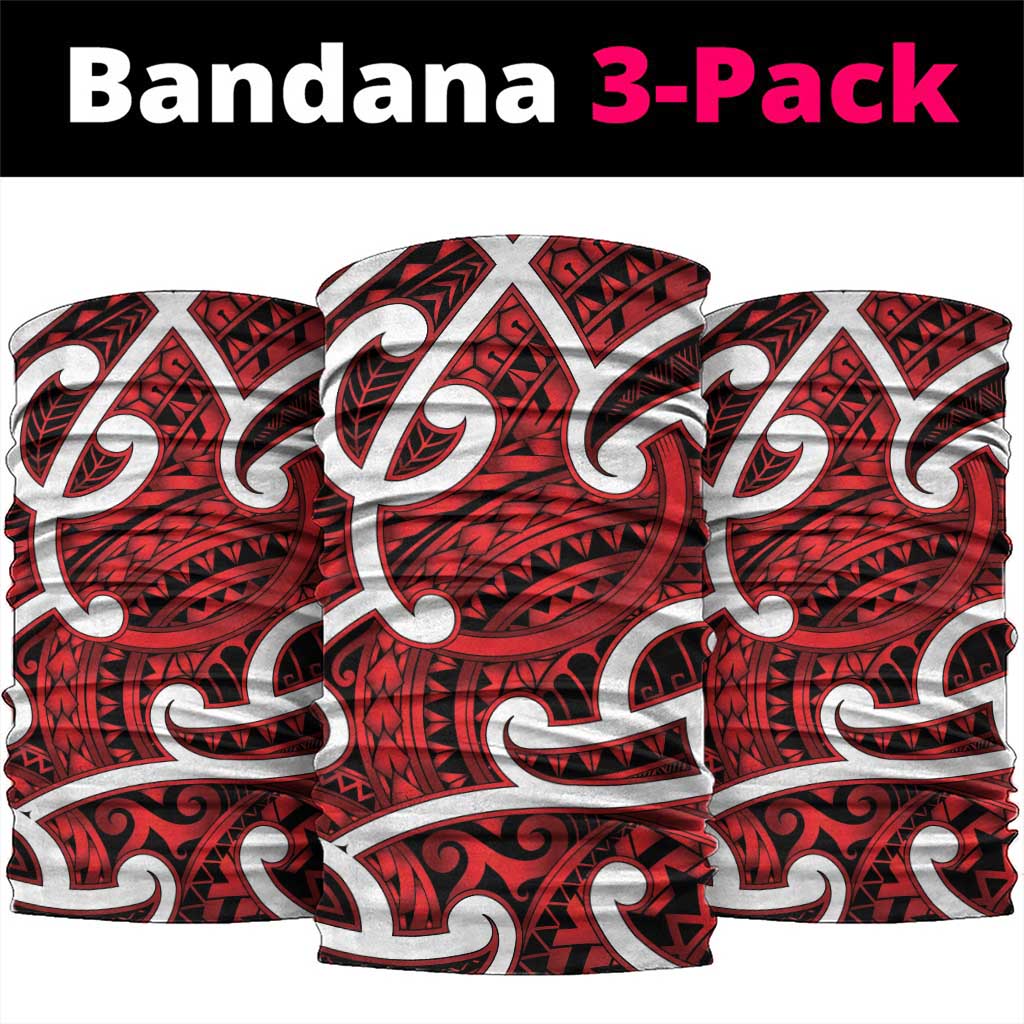 Aotearoa Maori Kowhaiwhai Neck Gaiter Whero Puhoro and Patiki LT9 package One Size: 25*50cm Red - Polynesian Pride