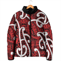 Aotearoa Maori Kowhaiwhai Padded Jacket Whero Puhoro and Patiki LT9 - Polynesian Pride
