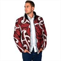 Aotearoa Maori Kowhaiwhai Padded Jacket Whero Puhoro and Patiki LT9 - Polynesian Pride