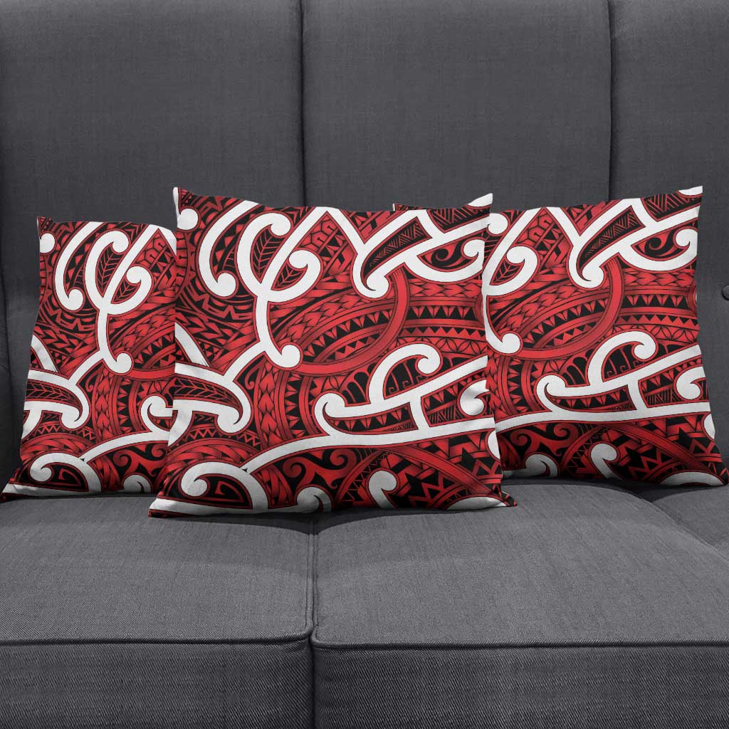 Aotearoa Maori Kowhaiwhai Pillow Cover Whero Puhoro and Patiki LT9 - Polynesian Pride