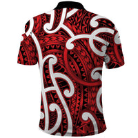 Aotearoa Maori Kowhaiwhai Polo Shirt Whero Puhoro and Patiki LT9 - Polynesian Pride