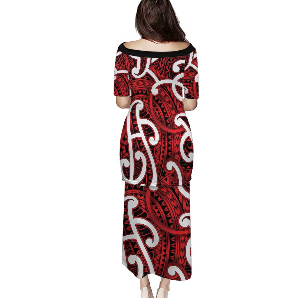 Aotearoa Maori Kowhaiwhai Puletasi Whero Puhoro and Patiki LT9 - Polynesian Pride