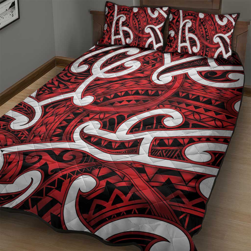 Aotearoa Maori Kowhaiwhai Quilt Bed Set Whero Puhoro and Patiki LT9 - Polynesian Pride