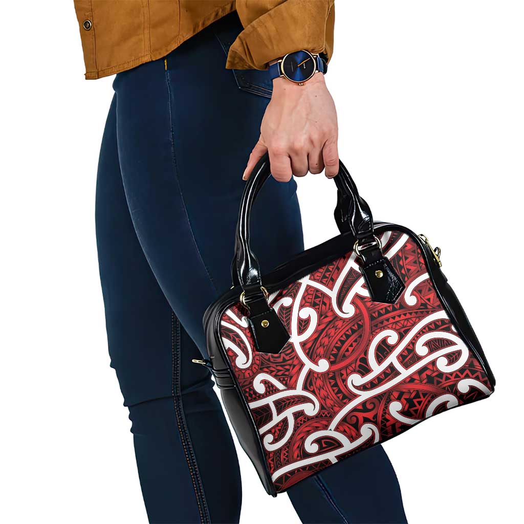 Aotearoa Maori Kowhaiwhai Shoulder Handbag Whero Puhoro and Patiki LT9 - Polynesian Pride