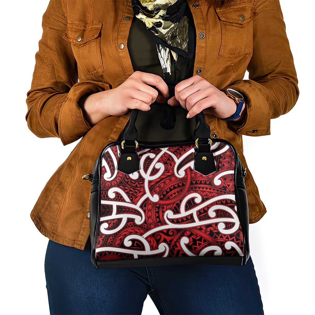 Aotearoa Maori Kowhaiwhai Shoulder Handbag Whero Puhoro and Patiki LT9 - Polynesian Pride