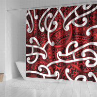 Aotearoa Maori Kowhaiwhai Shower Curtain Whero Puhoro and Patiki LT9 - Polynesian Pride