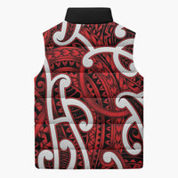 Aotearoa Maori Kowhaiwhai Sleeveless Puffer Jacket Whero Puhoro and Patiki LT9 - Polynesian Pride