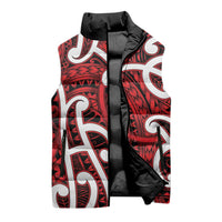 Aotearoa Maori Kowhaiwhai Sleeveless Puffer Jacket Whero Puhoro and Patiki LT9 - Polynesian Pride