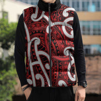 Aotearoa Maori Kowhaiwhai Sleeveless Puffer Jacket Whero Puhoro and Patiki LT9 - Polynesian Pride