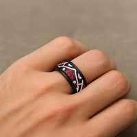 Aotearoa Maori Kowhaiwhai Spinner Ring Whero Puhoro and Patiki LT9 - Polynesian Pride