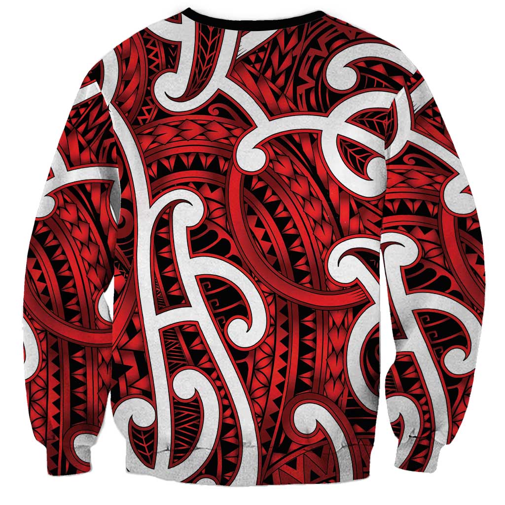 Aotearoa Maori Kowhaiwhai Sweatshirt Whero Puhoro and Patiki LT9 - Polynesian Pride