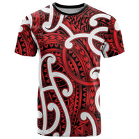 Aotearoa Maori Kowhaiwhai T Shirt Whero Puhoro and Patiki LT9 Red - Polynesian Pride