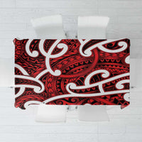 Aotearoa Maori Kowhaiwhai Tablecloth Whero Puhoro and Patiki LT9 Red - Polynesian Pride
