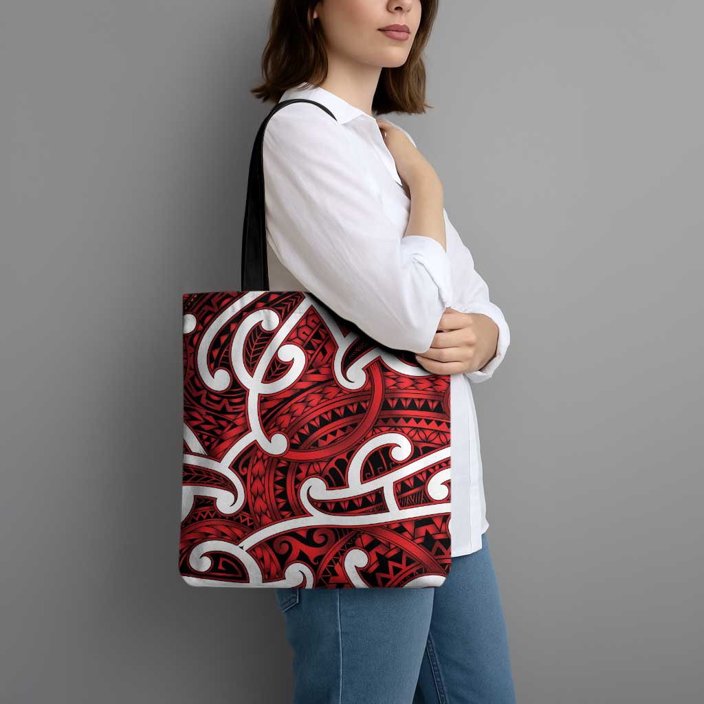 Aotearoa Maori Kowhaiwhai Tote Bag Whero Puhoro and Patiki LT9 - Polynesian Pride