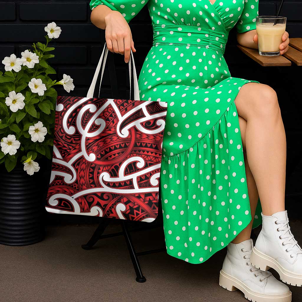 Aotearoa Maori Kowhaiwhai Tote Bag Whero Puhoro and Patiki LT9 - Polynesian Pride