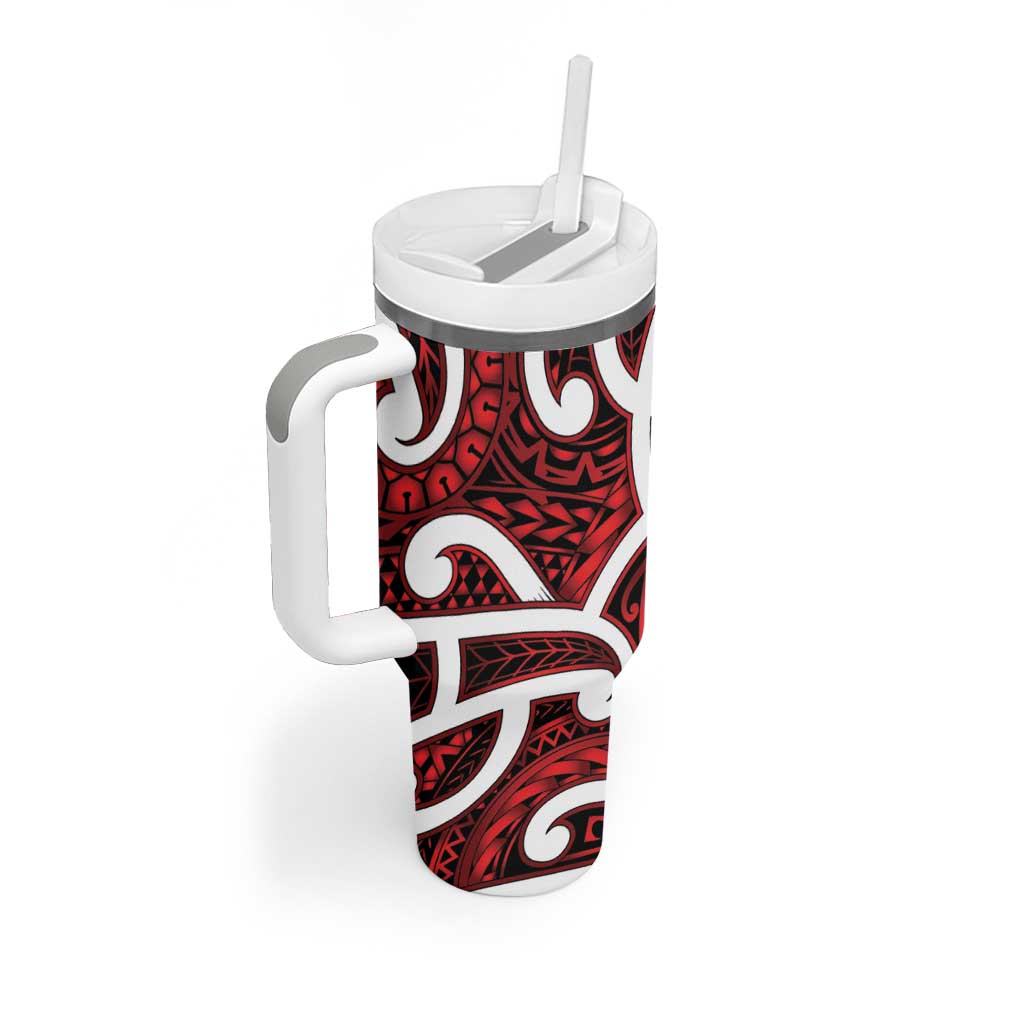 Aotearoa Maori Kowhaiwhai Tumbler With Handle Whero Puhoro and Patiki LT9 - Polynesian Pride
