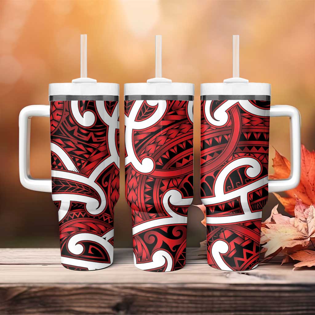 Aotearoa Maori Kowhaiwhai Tumbler With Handle Whero Puhoro and Patiki LT9 - Polynesian Pride
