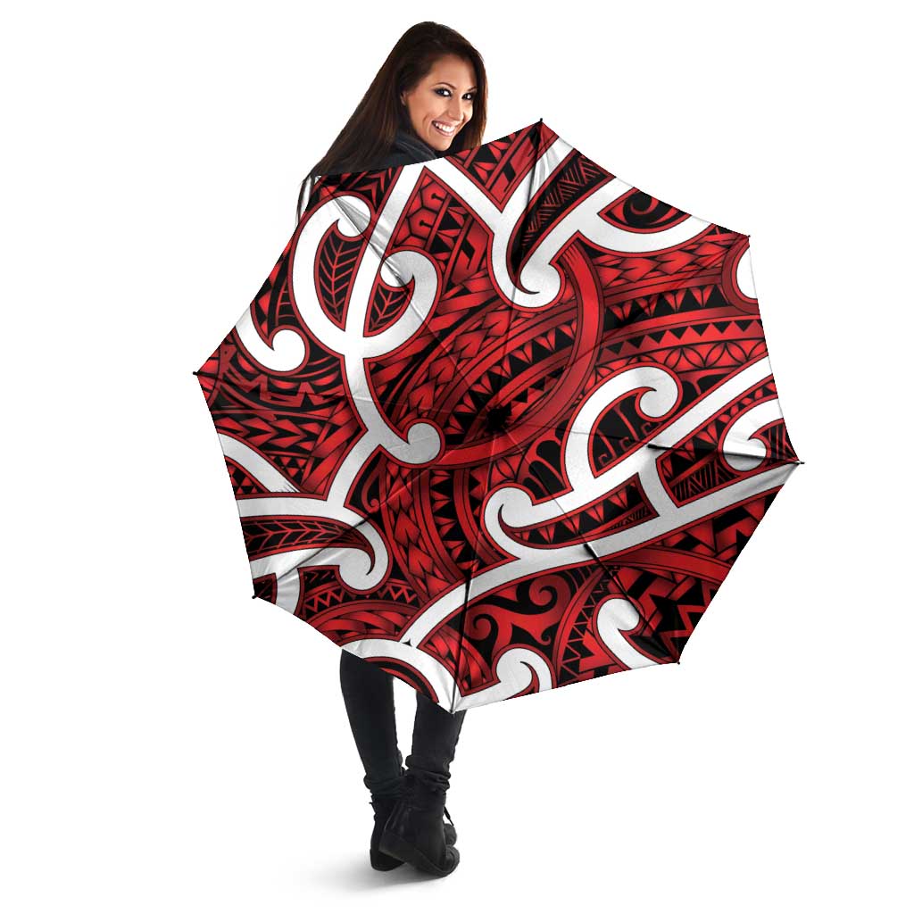 Aotearoa Maori Kowhaiwhai Umbrella Whero Puhoro and Patiki LT9 - Polynesian Pride