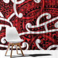 Aotearoa Maori Kowhaiwhai Window Curtain Whero Puhoro and Patiki LT9 - Polynesian Pride