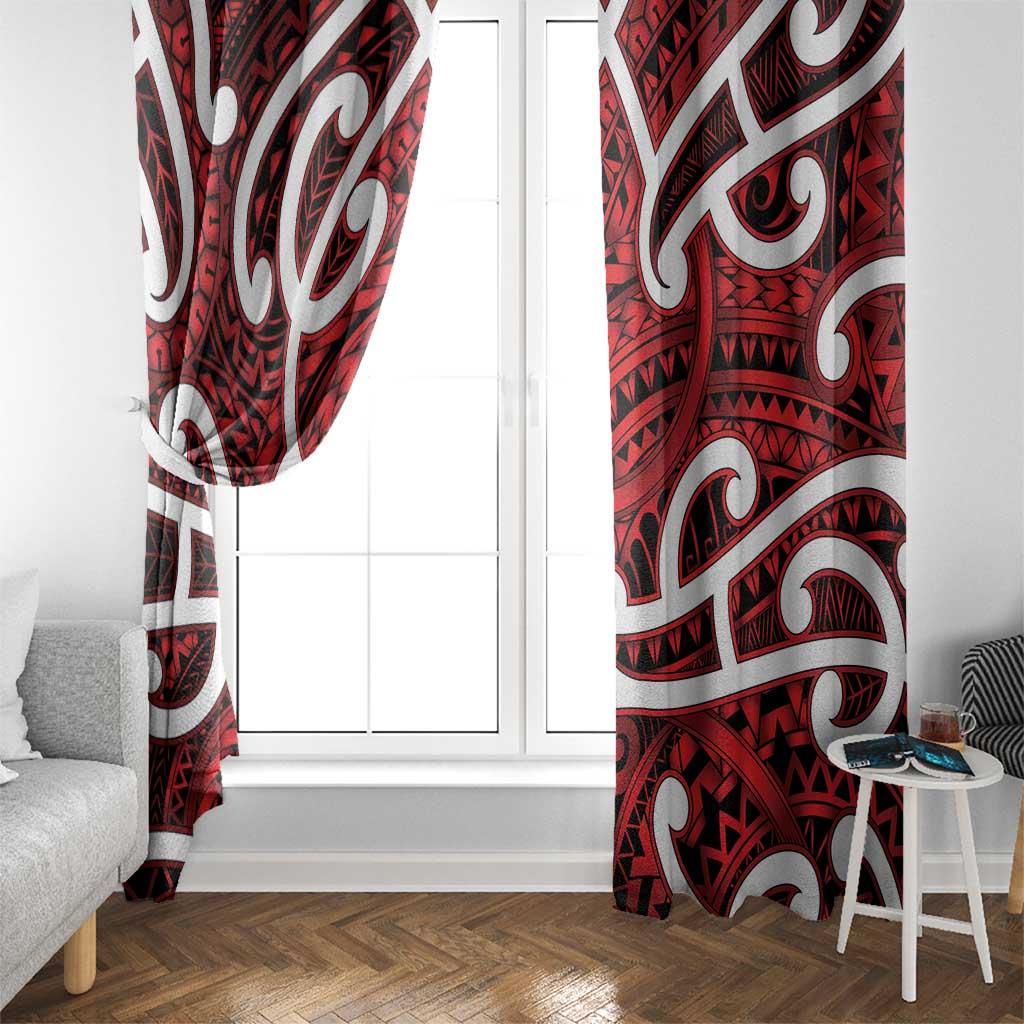 Aotearoa Maori Kowhaiwhai Window Curtain Whero Puhoro and Patiki LT9 - Polynesian Pride