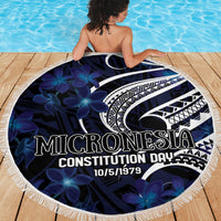 Micronesia Constitution Day Beach Blanket Since 1979 with Polynesian Hibiscus Pattern LT9 - Polynesian Pride