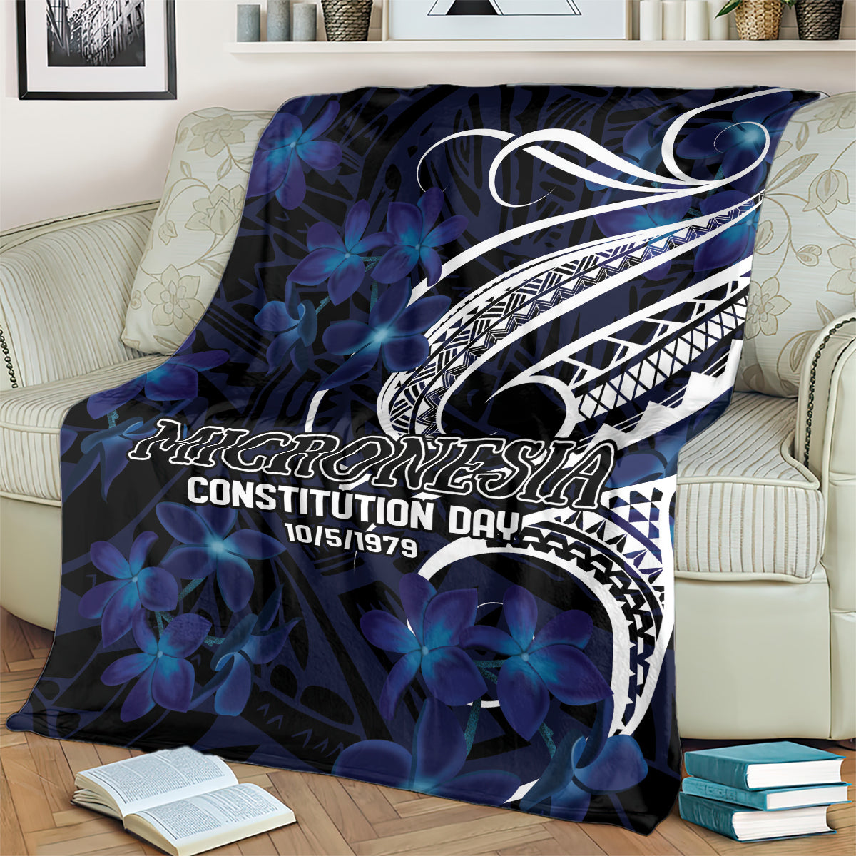 Micronesia Constitution Day Blanket Since 1979 with Polynesian Hibiscus Pattern LT9 - Polynesian Pride