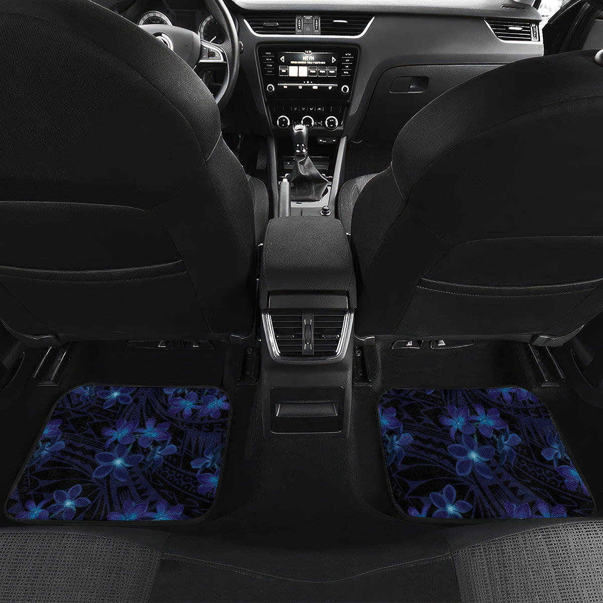 Micronesia Constitution Day Car Mats Since 1979 with Polynesian Hibiscus Pattern LT9 Set 2pcs - Back Blue - Polynesian Pride