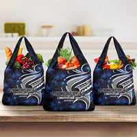 Micronesia Constitution Day Grocery Bag Since 1979 with Polynesian Hibiscus Pattern LT9 3-pack One Size Blue - Polynesian Pride