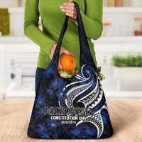 Micronesia Constitution Day Grocery Bag Since 1979 with Polynesian Hibiscus Pattern LT9 - Polynesian Pride