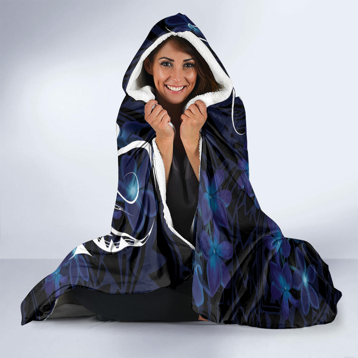 Micronesia Constitution Day Hooded Blanket Since 1979 with Polynesian Hibiscus Pattern LT9 - Polynesian Pride