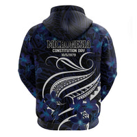 Micronesia Constitution Day Hoodie Since 1979 with Polynesian Hibiscus Pattern LT9 - Polynesian Pride