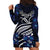 Micronesia Constitution Day Hoodie Dress Since 1979 with Polynesian Hibiscus Pattern