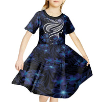 Micronesia Constitution Day Kid Short Sleeve Dress Since 1979 with Polynesian Hibiscus Pattern LT9 - Polynesian Pride
